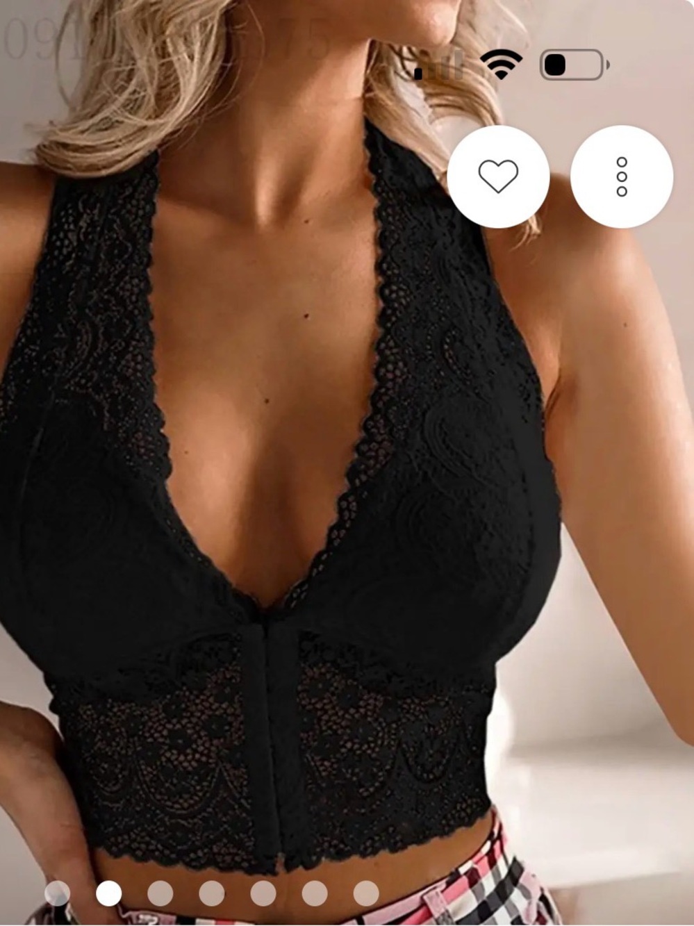 Black Lace Halter Bralette Camisole - Women